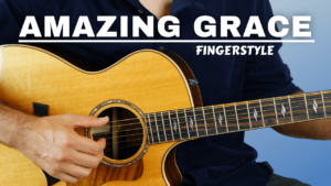 Learn how to play Amazing Grace on guitar - link to lesson and free tab.